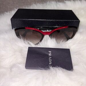 Prada Acetate Cat Eye Black Sunglasses SPR02V
